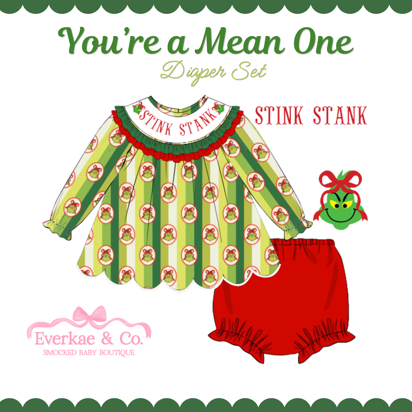 PO11 You’re a Mean One Diaper Set ETA OCT
