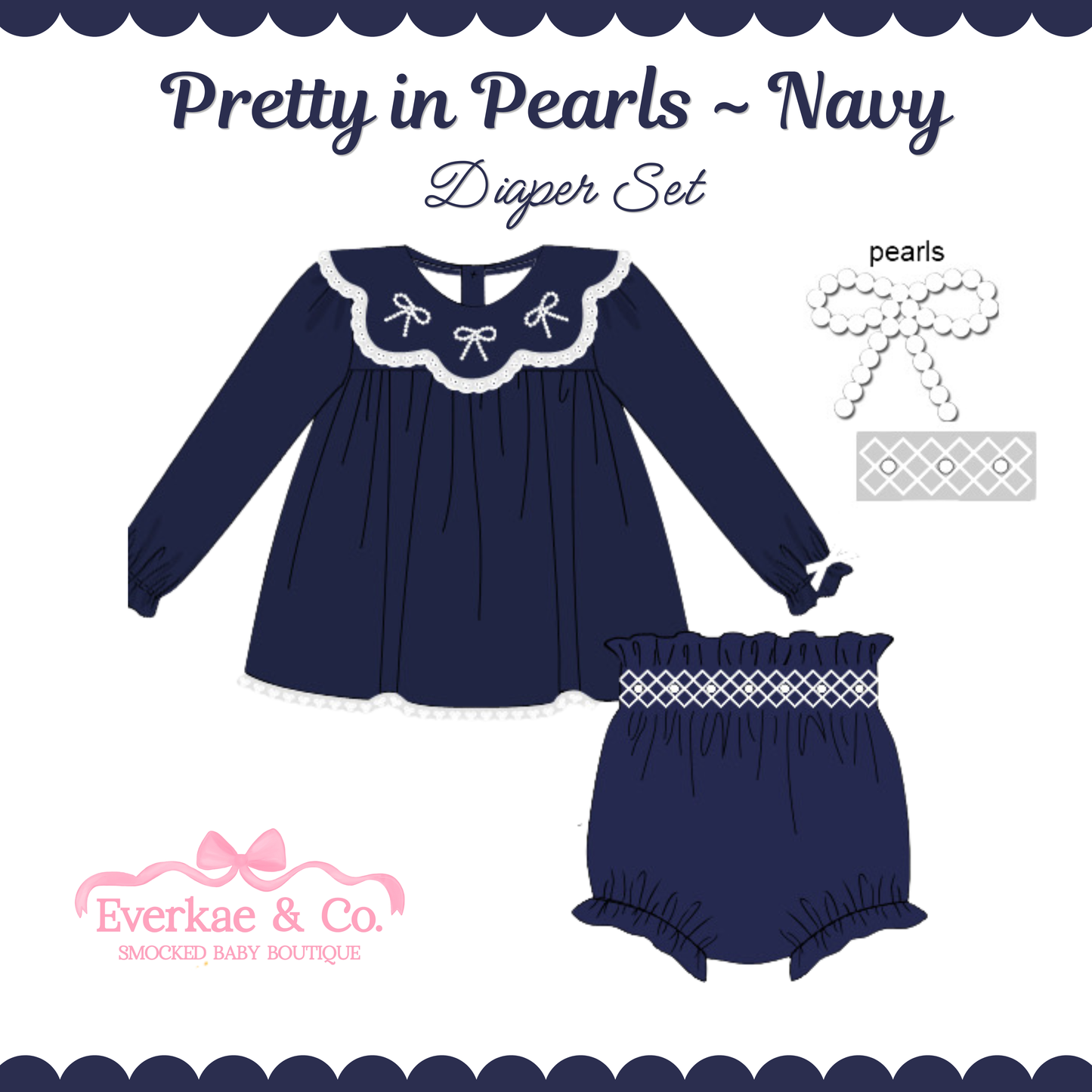 PO11 Pretty in Pearls ~ Navy ETA OCT