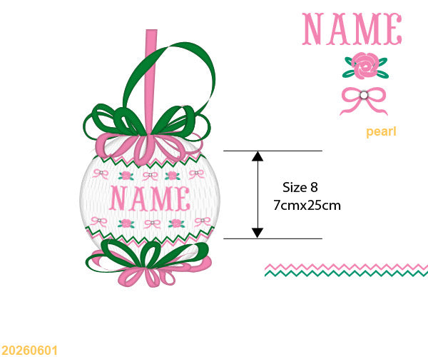 PO Pink Parlor Collection Smocked Ornament ETA OCT