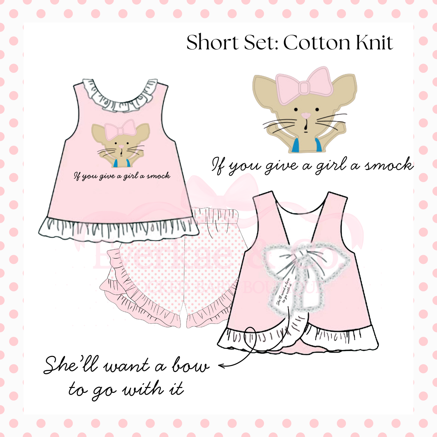 PO4 Smocks & Bows Shorts Set ETA JUNE