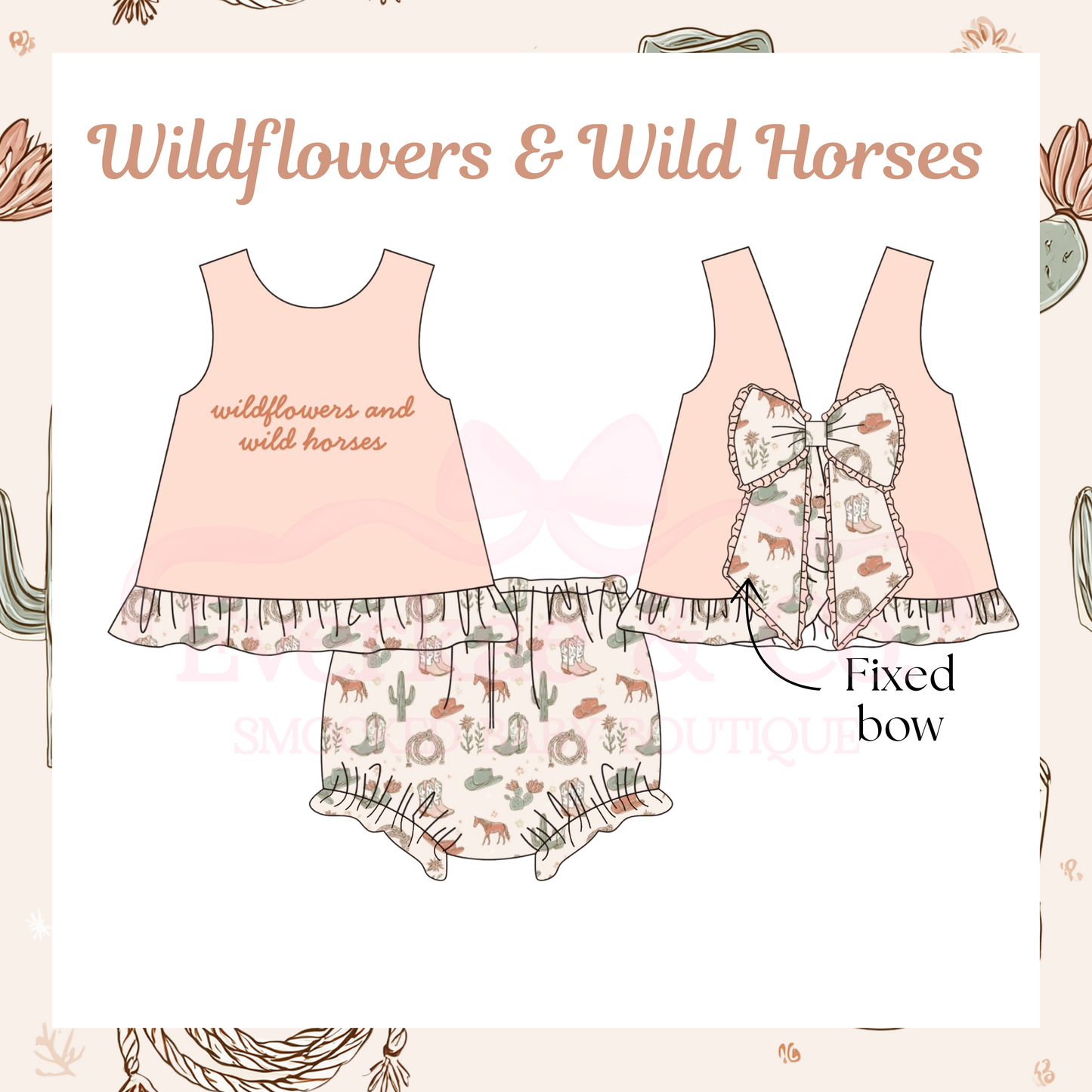 RTS “Wildflowers & Wild Horses” Diaper Set