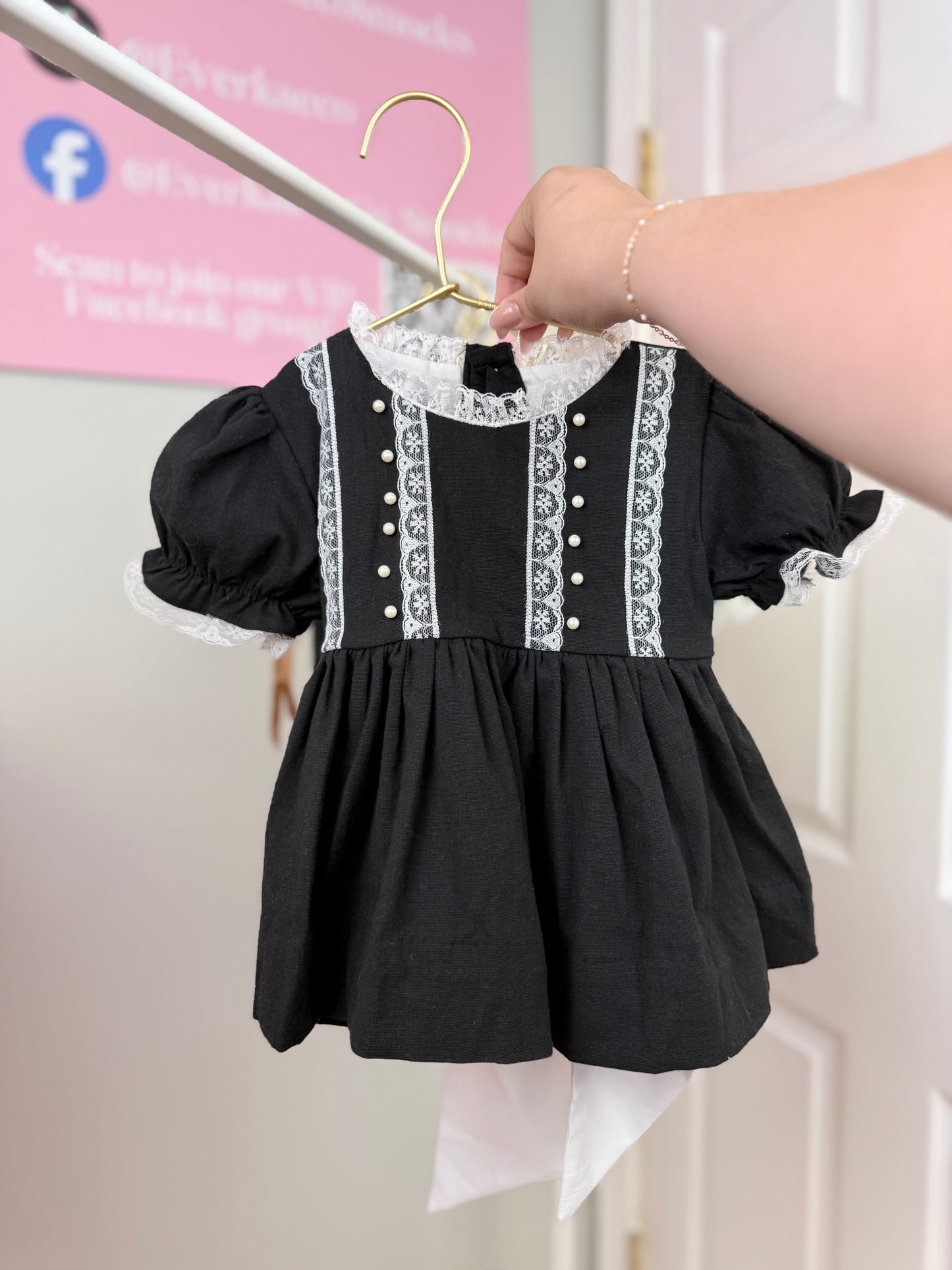 RTS Black Heirloom Diaper Set
