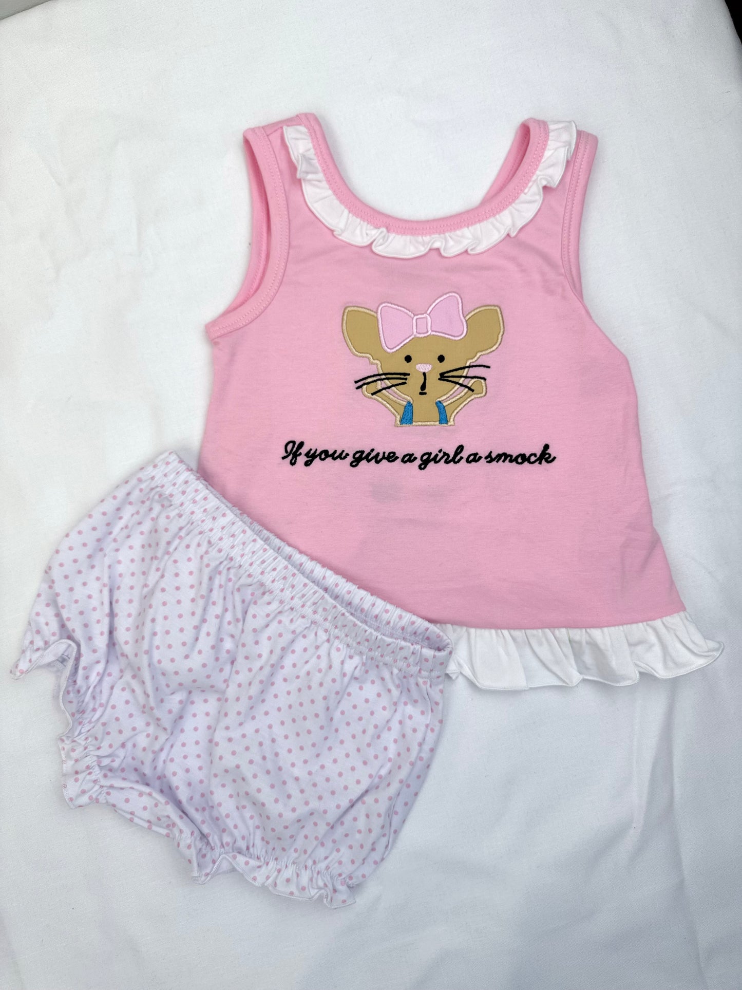 RTS Smocks & Bows Diaper Set