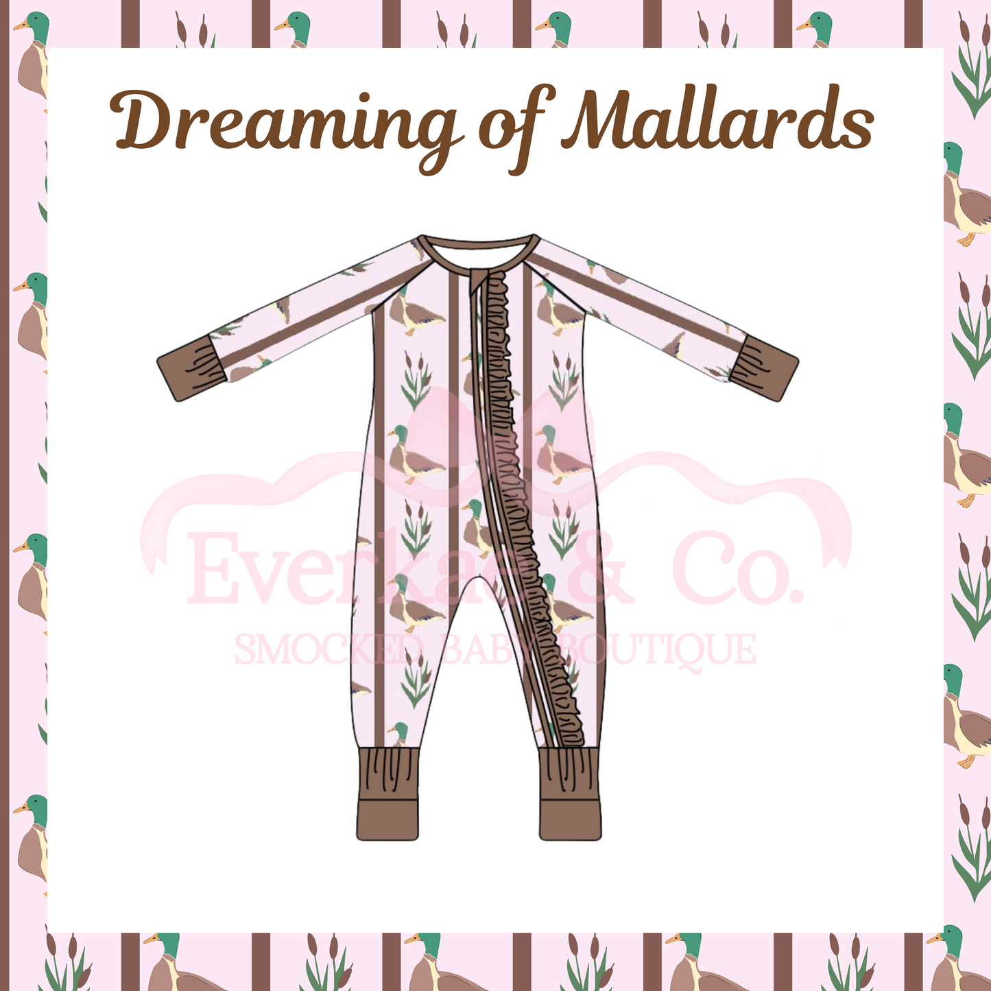 RTS Dreaming of Mallards Girls Ruffle Zippy