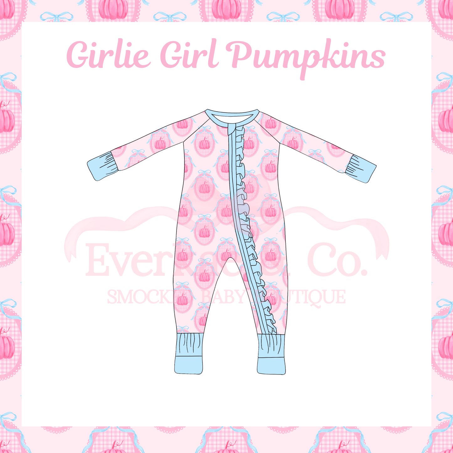 RTS Girlie Girl Pumpkins Ruffle Zippy