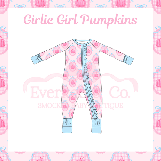 RTS Girlie Girl Pumpkins Ruffle Zippy