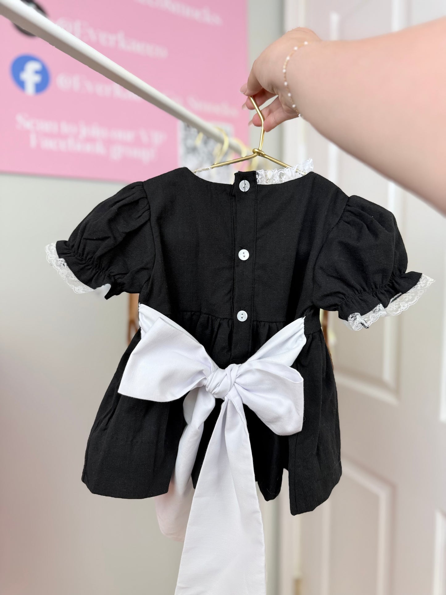 RTS Black Heirloom Diaper Set
