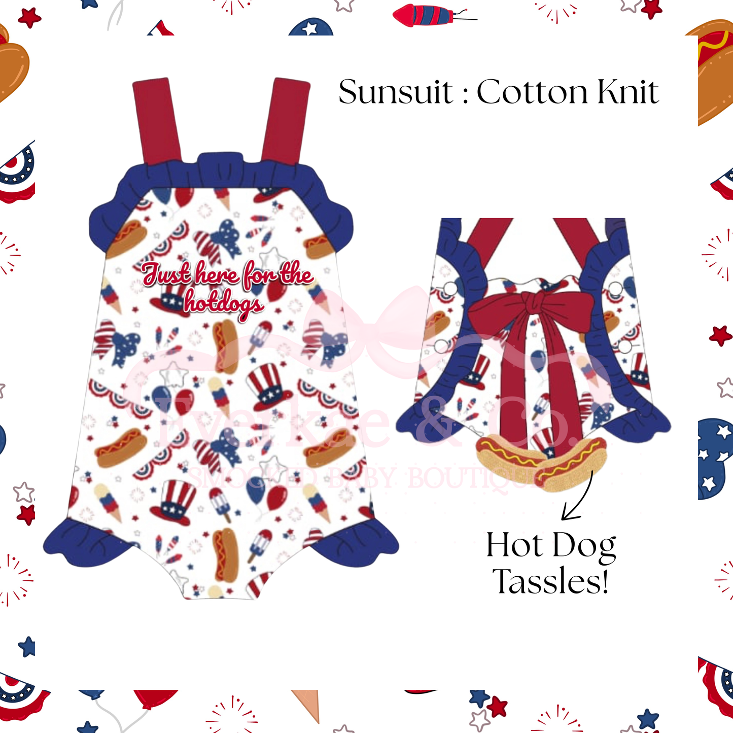 RTS Here for the Hotdogs Sunsuit