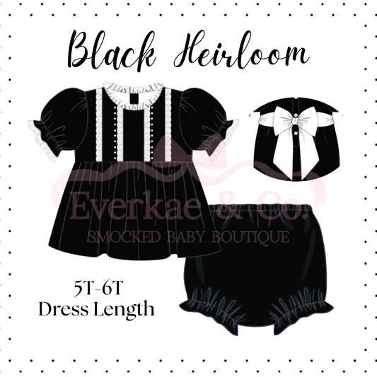 RTS Black Heirloom Diaper Set