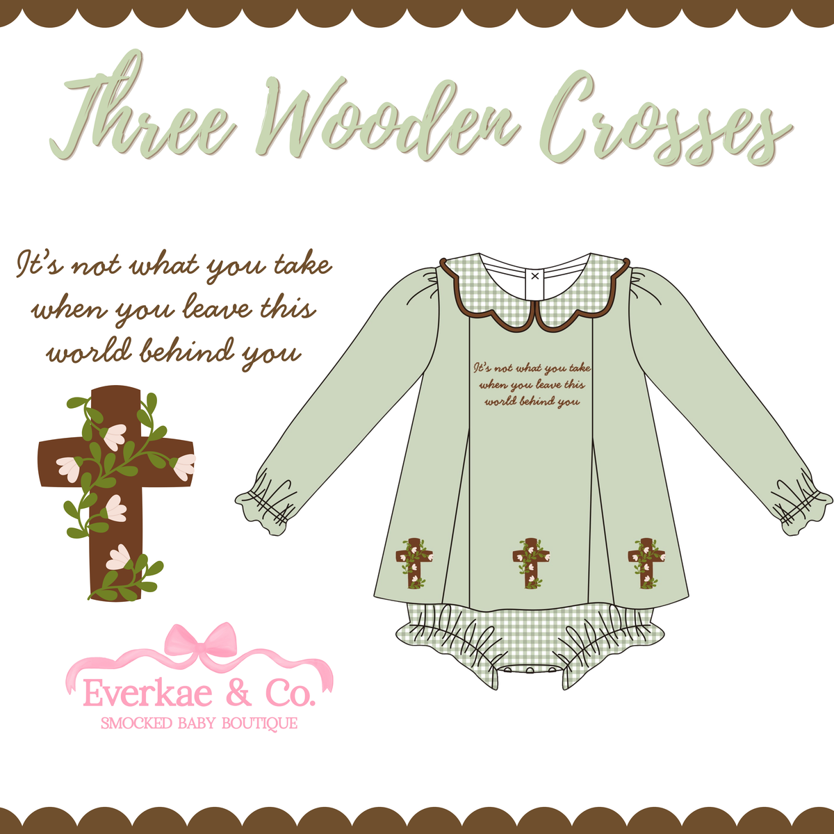 PO17 Three Wooden Crosses Skirted Bubble ETA MARCH